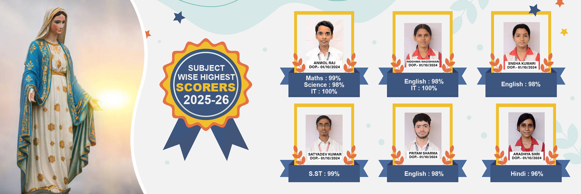 Notre Dame Academy (Barh) CBSE Toppers